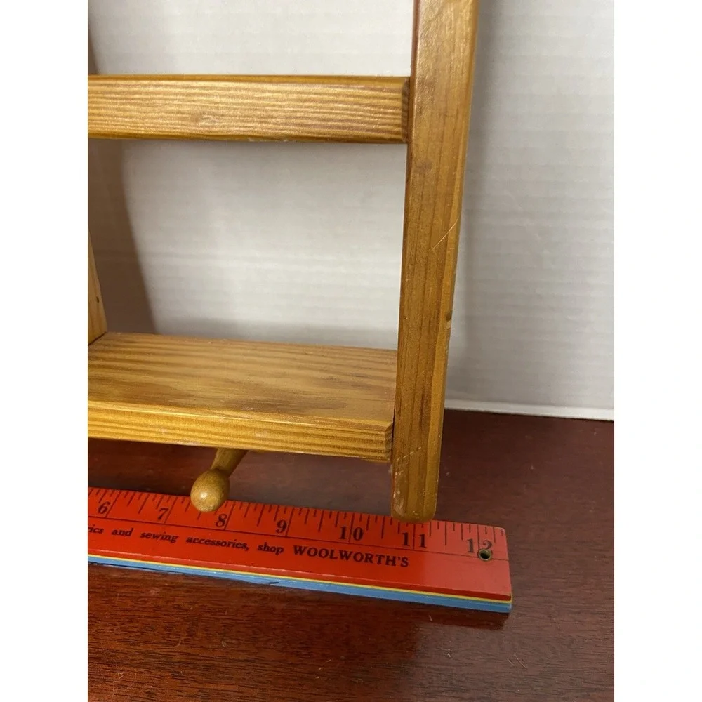 Vintage 1980s Wooden Heart Cut Out Shelf Pegged Display Curio Cottage Core